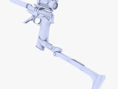 M93 Raffica modded Low-poly 3D model
