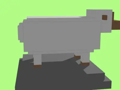 VOXEL SHEEP - MODEL 11 Low-poly 3D model
