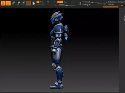 010 Fantasy Sci-Fi Male Figure High Quality 180cm Game Ready Low-poly 3D model