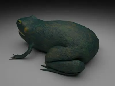 Smooth Blue Frog - Cartoon Style Free low-poly 3D model