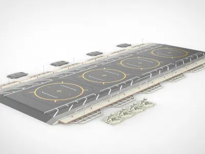 sci-fi landing platform 1 3D model