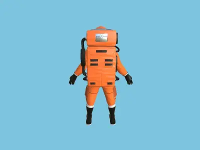 Astronaut Outfit 03 - Orange - Character Design Fashion Low-poly 3D model