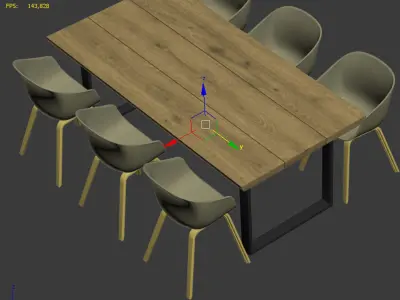 Dining set-55 Free 3D model