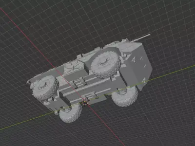 VAB 4x4 MG - French Armored Personnel Carrier 3D print model