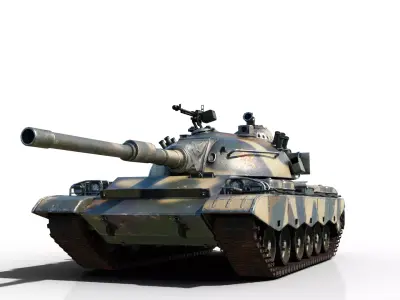 3 coatings of PLA Army ZTZ80 Main Battle Tank Type 80 Low-poly 3D model