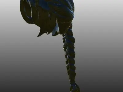 black hair 3d 3D model