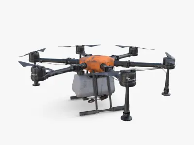 Agricultural drone V2 Low-poly 3D model