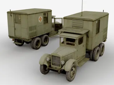 ZIS-5 box Low-poly 3D model