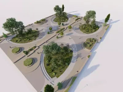 public park-Private Park Landscape Urban 3D model