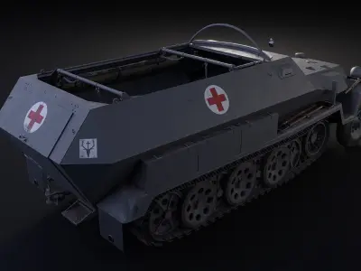 Sd Kfz 251 8 Ausf C Krankenpanzerwagen 3D model