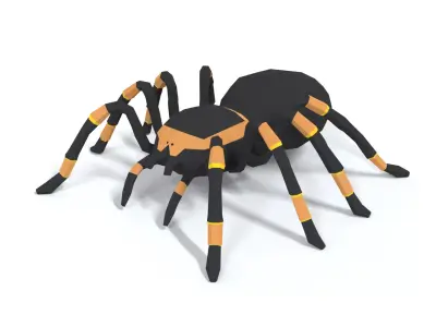 Low Poly Cartoon Tarantula Low-poly 3D model