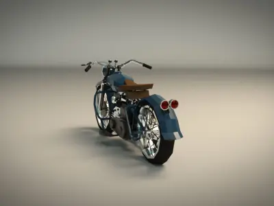 Low Poly Motorcycle 03 Low-poly 3D model