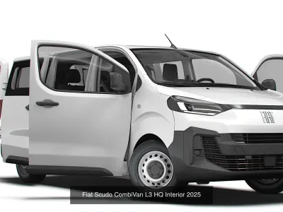 Fiat Scudo Van HQ Interior 2025 3D Model Collection