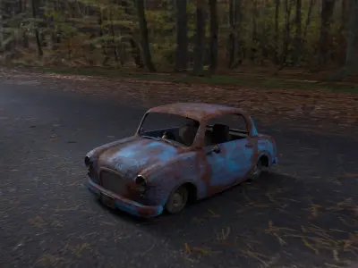 CAR MODEL in desert Free low-poly 3D model