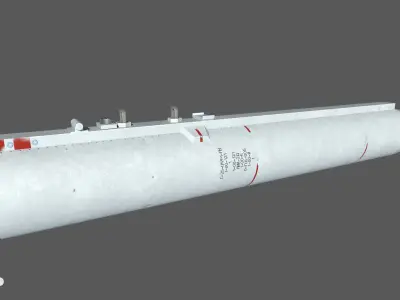 S25 Soviet Unguided Missale PBR Game Model Low-poly 3D model