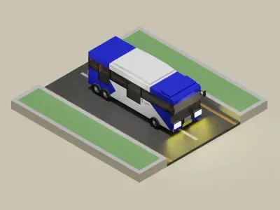 Low Poly Vehicle Package Low-poly 3D model