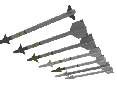 Aim-9 Sidewinders low poly collection Low-poly 3D model