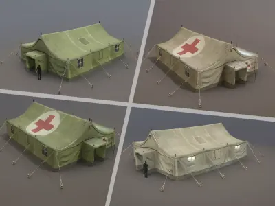 Military Tent 01 FourLiveries Low-poly 3D model