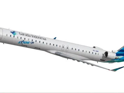 Bombardier CRJ 1000 Garuda Indonesia Low-poly 3D model