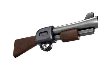 Stylized Shotgun Free low-poly 3D model