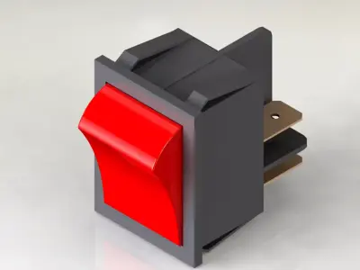 power switch red 3D model