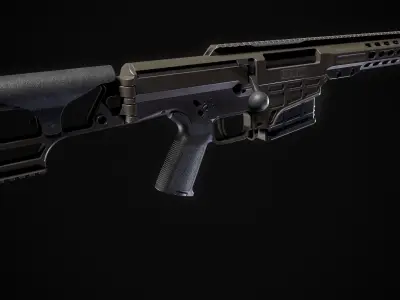 Barret Mrad Sniper Rifle - Model and Textures Low-poly 3D model