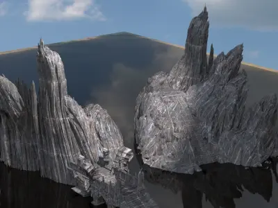 Medusa Cliff gate kitbash rocks 3D model