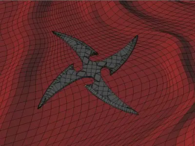4 Point Curved Shuriken 3D model