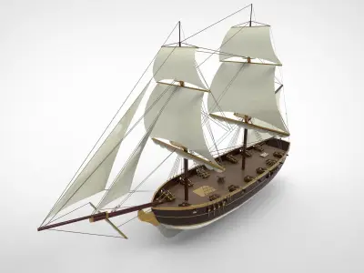 classic sailing ship 3D model