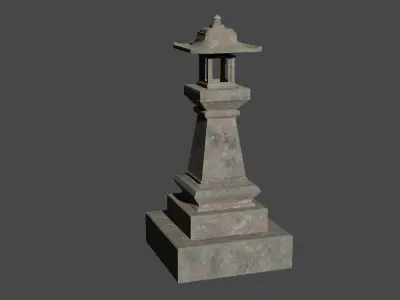 Stone Lantern Free low-poly 3D model