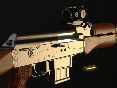 AK-50 ak - rifle Low-poly 3D model