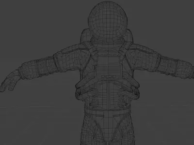 astronaut spacesuit low poly Low-poly 3D model get