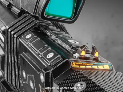 PBR game ready sci fi sniper rifle package Low-poly 3D model