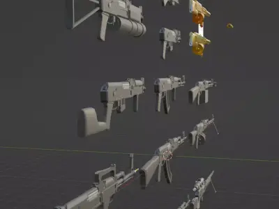 A lot of ak Free 3D model