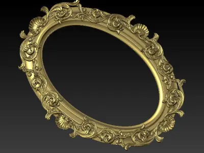 Classic mirror frame inlaid wood  interior luxurious 3D model A2 3D model