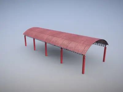 WAHQ Firefighter Hangar Low-poly 3D model