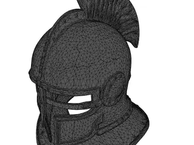 Rusty Iron Helm with Plume 3D model