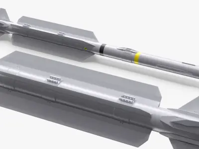 Short Range Infrared Guided Air to Air Missile Gray 3D model