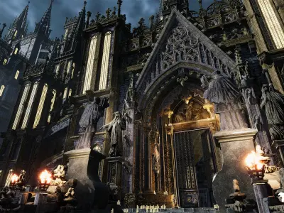 Fantasy Castle Environment Low-poly 3D model