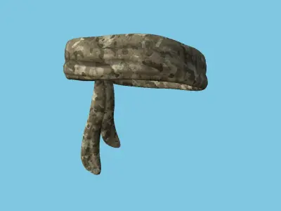 Desert Camouflage Bandana - Military Character Design Low-poly 3D model