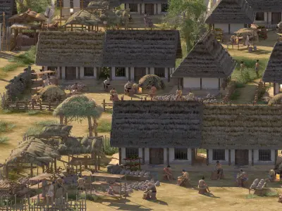 ancient village fishing village 3D model