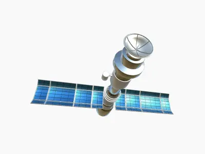 Satellite C08 Aluminum - SciFi Space Design Low-poly 3D model