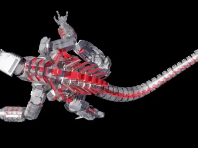 Mechagodzilla armored dinosaur 3D model