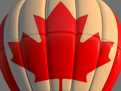 CanadaFlag-Parachute canadian flag hot air balloon 3D model