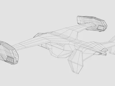 Dropship jet Low-poly 3D model