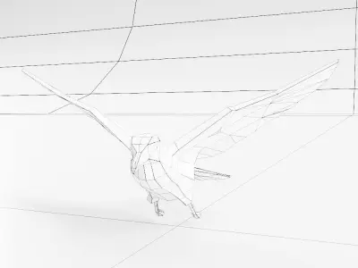 Dove bird low poly 3d model  Low-poly 3D model