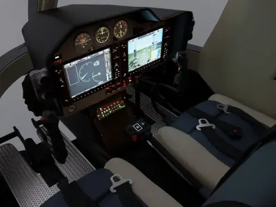 Helicopter Cockpit Bell 407 Low-poly 3D model