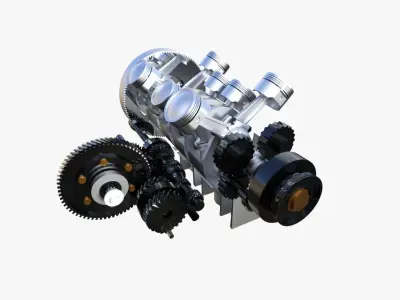 Italian V8 Engine and Internals Pack 3D model
