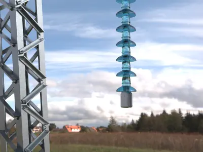 Electricity Pylon Free low-poly 3D model