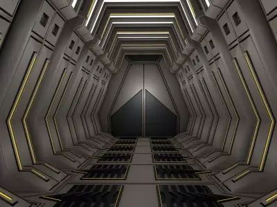 Sci Fi Corridor  3D model 73
